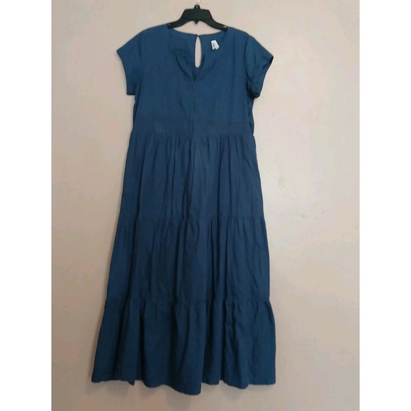 Pact Dresses & Skirts - Pact Dress Large Tiered Maxi Organic Cotton Resort Beach Bohemian Boho Pockets
